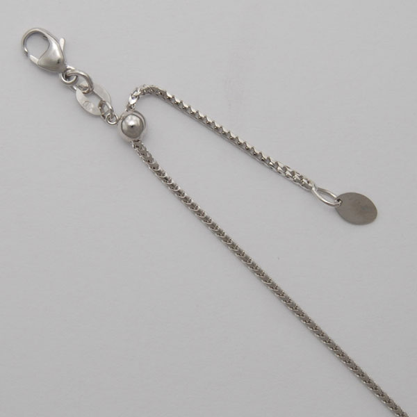 18K White Gold Franco 1.1mm, Adjustable Chain