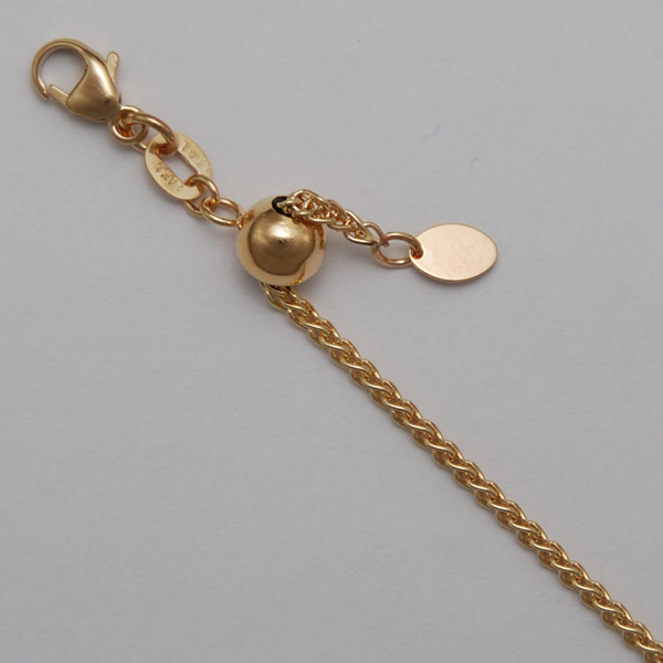 18K Yellow Gold Round Wheat 1.5mm, Adjustable Chain