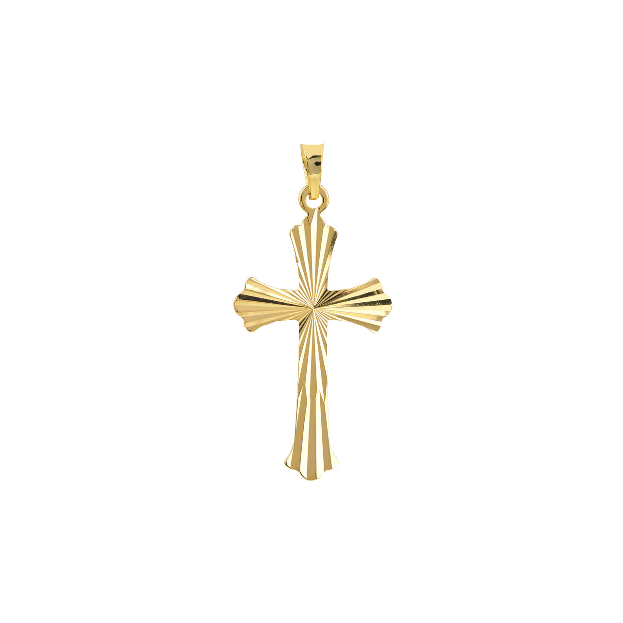 Two-Tone Fluted Crucifix Pendant