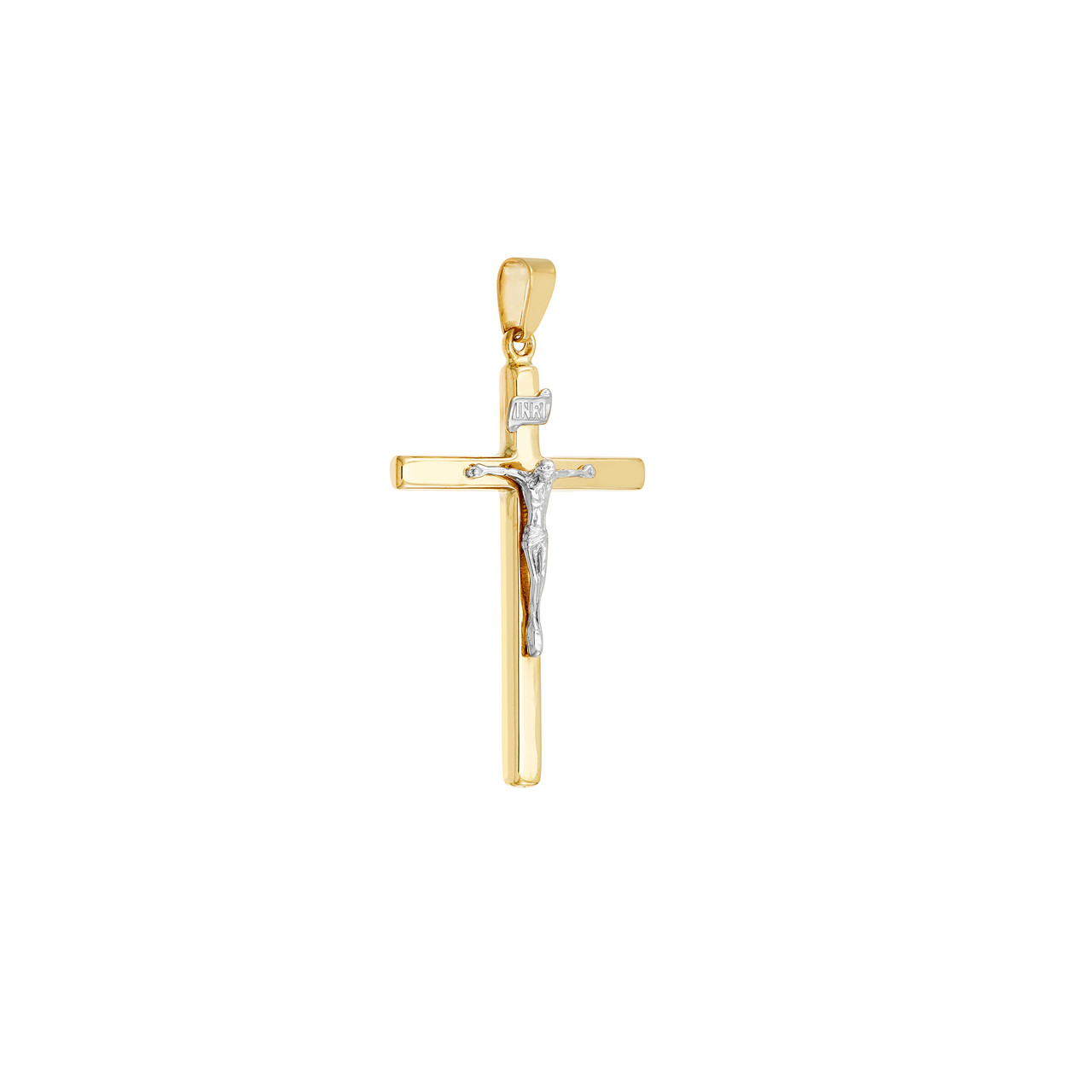 Two-Tone Large Crucifix Pendant