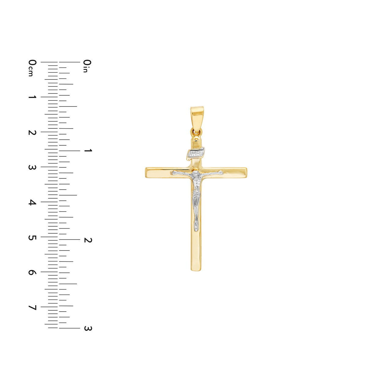 Two-Tone Large Crucifix Pendant