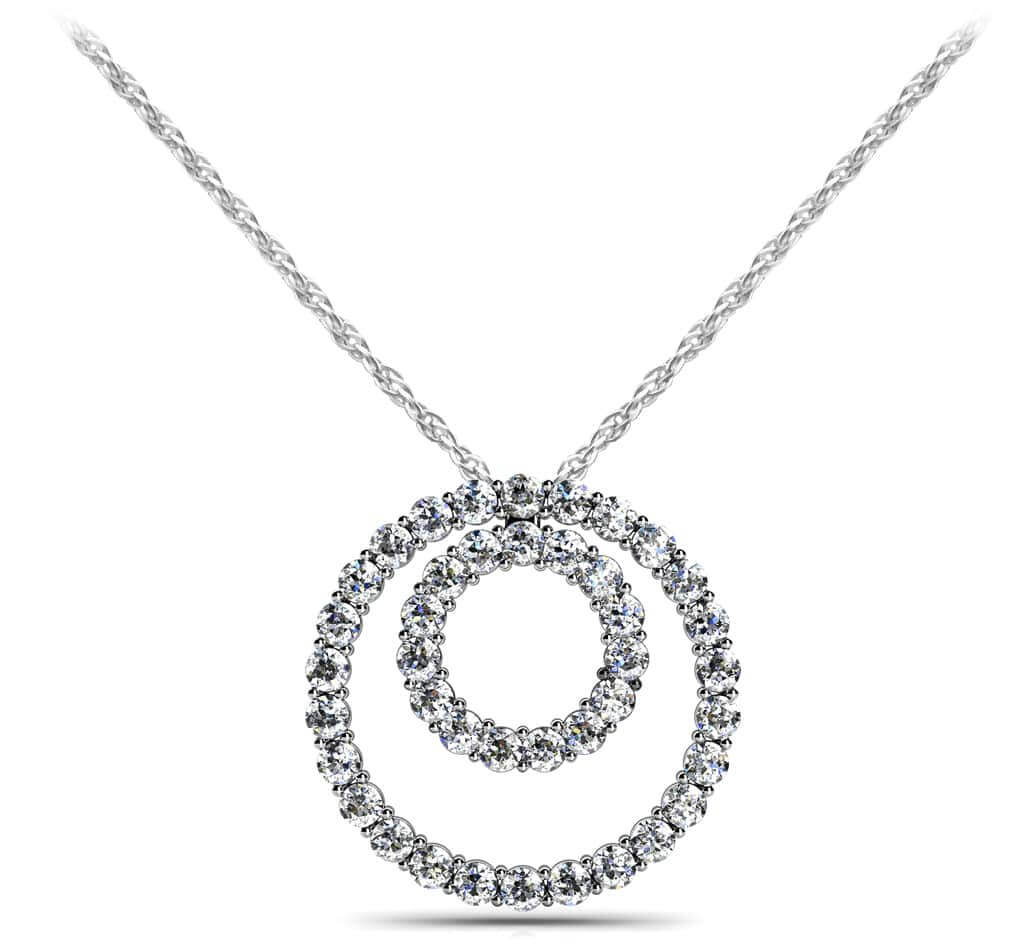Double Diamond Circle Pendant