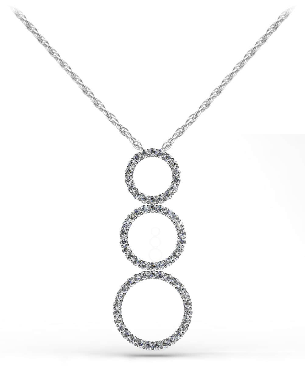 Triple Circles Diamond Pendant
