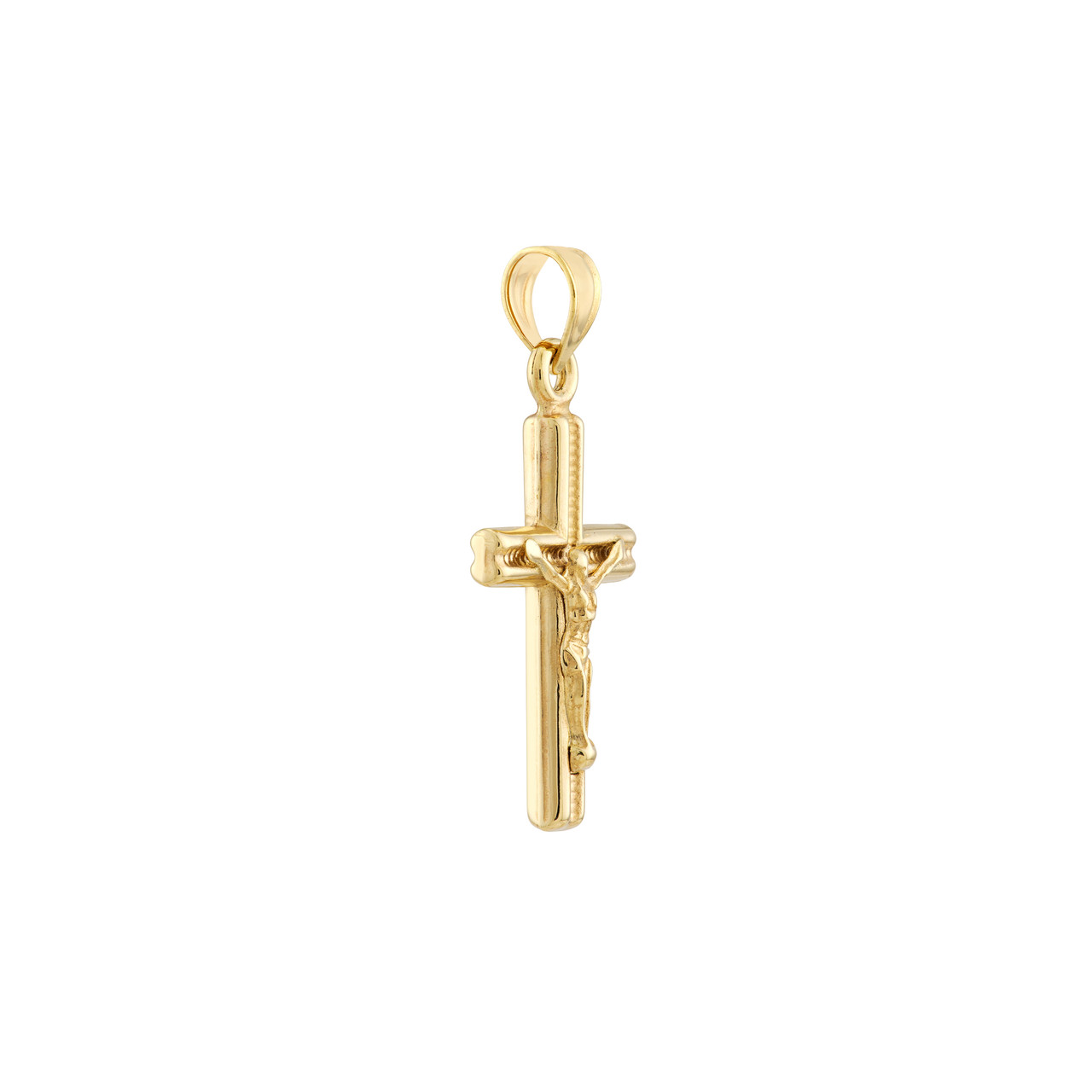 3D Concave Textured Crucifix Pendant