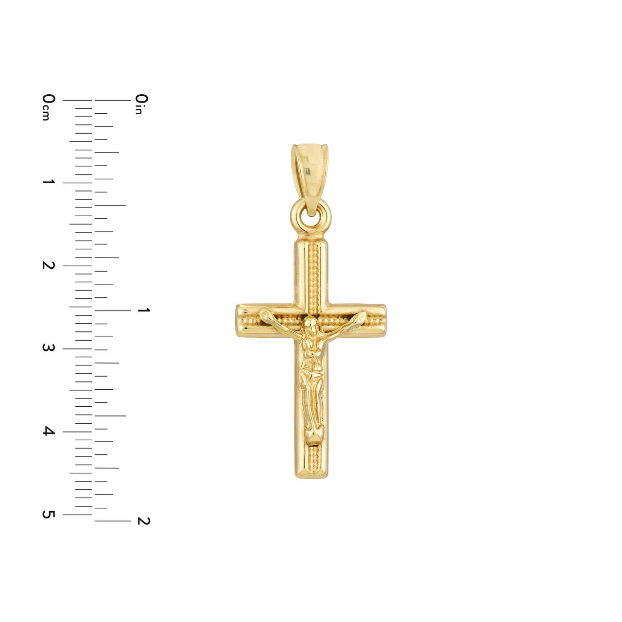 3D Concave Textured Crucifix Pendant