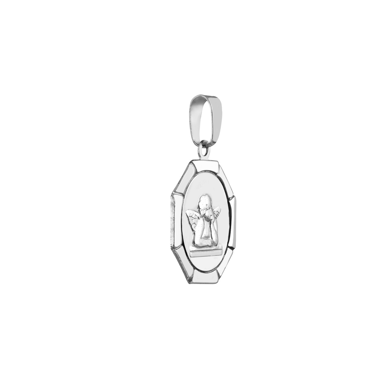 Sterling Silver  8 Sided Angel Pendant
