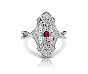Ruby Cathedral Vintage Inspired Ring