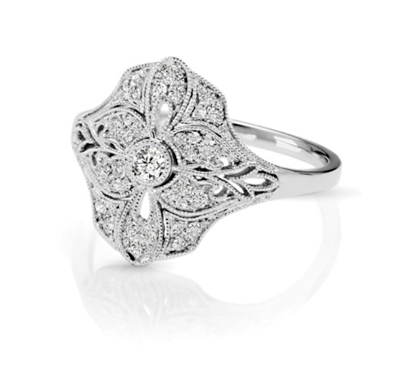 Vintage Diamond Flower Ring