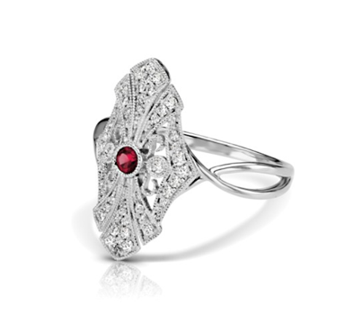 Ruby Cathedral Vintage Inspired Ring