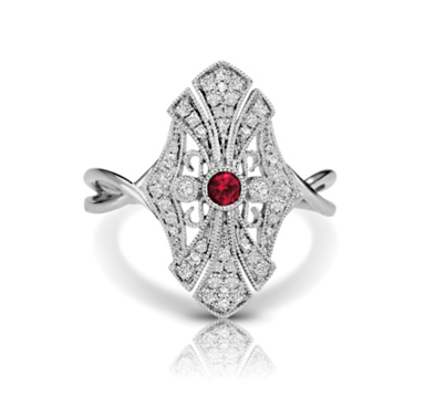 Ruby Cathedral Vintage Inspired Ring