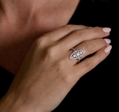 3 Stone Diamond Vintage Ring